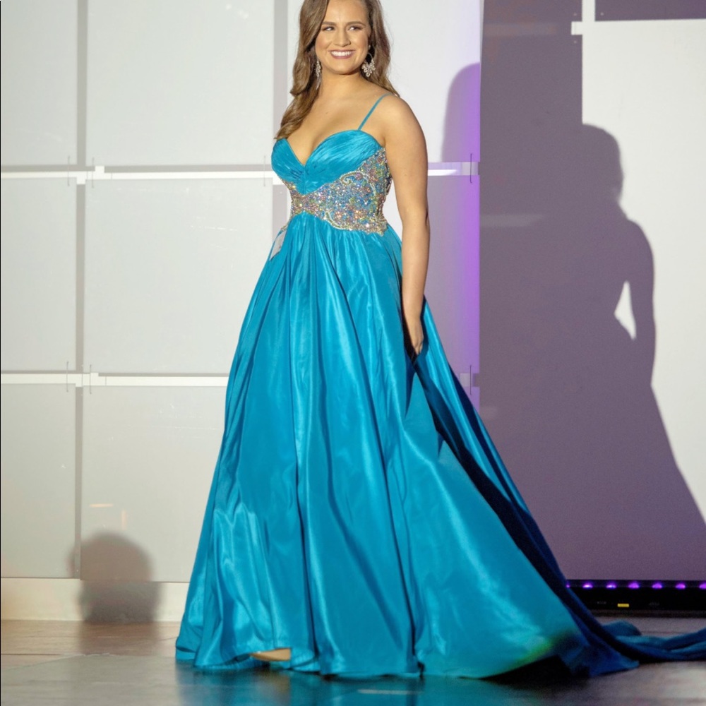 Blue Sherri Hill Couture Ball Gown